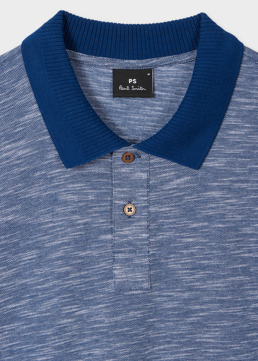 PAUL SMITH PS ORGANIC COTTON POLO SHIRT NAVY MARL RRP £95 BNWT