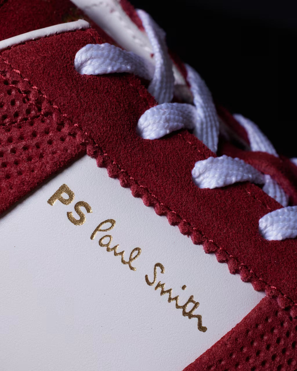 PAUL SMITH PS DOVER SUEDE LEATHER LOW TOP TRAINERS RED UK 10 RRP £195 BNIB