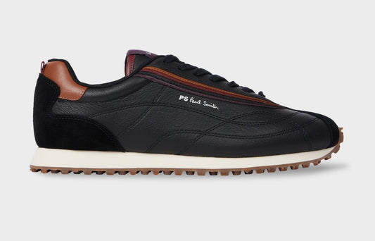 PAUL SMITH PS HASKELL LEATHER TRAINERS BLACK UK 9 RRP £225 BNIB