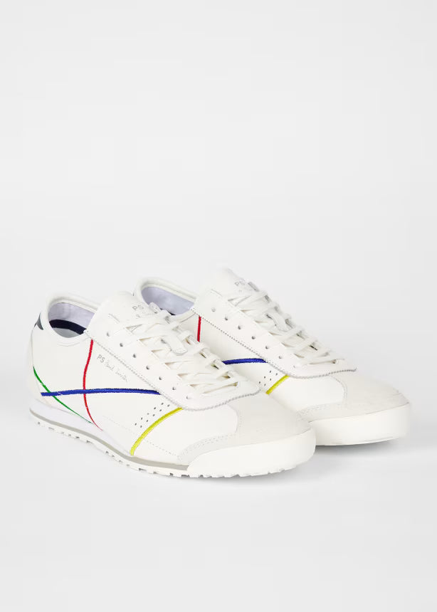 PAUL SMITH PS MESTRE EMBROIDERED LEATHER LOW TOP TRAINERS WHITE RRP £195 BNIB (Copy)