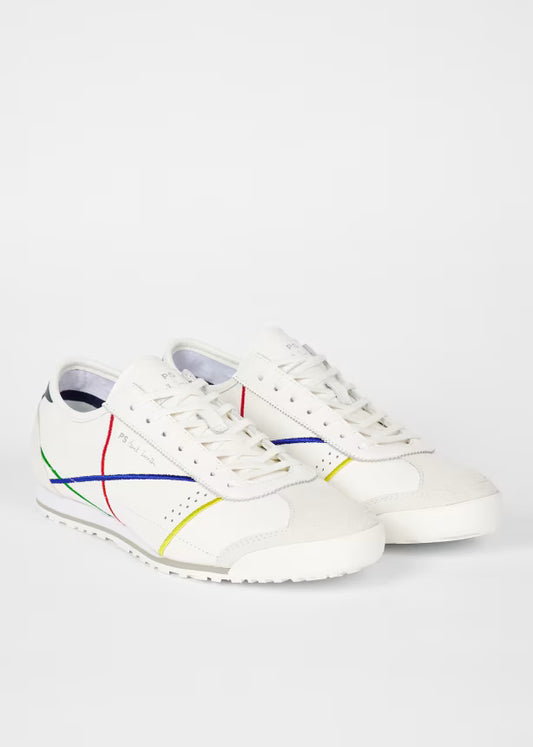 PAUL SMITH PS MESTRE EMBROIDERED LEATHER LOW TOP TRAINERS WHITE RRP £195 BNIB (Copy)