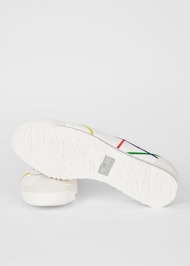 PAUL SMITH PS MESTRE EMBROIDERED LEATHER LOW TOP TRAINERS WHITE RRP £195 BNIB (Copy)