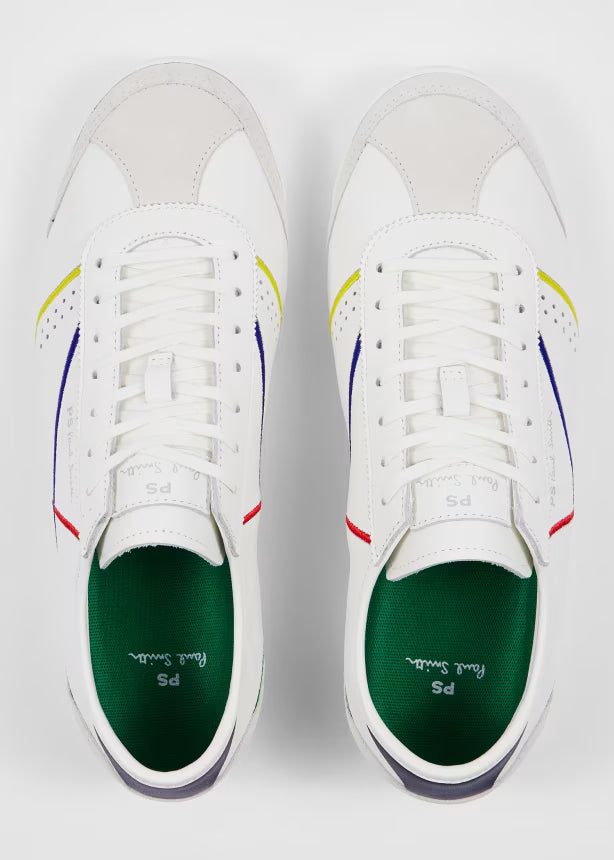 PAUL SMITH PS MESTRE EMBROIDERED LEATHER LOW TOP TRAINERS WHITE RRP £195 BNIB (Copy)