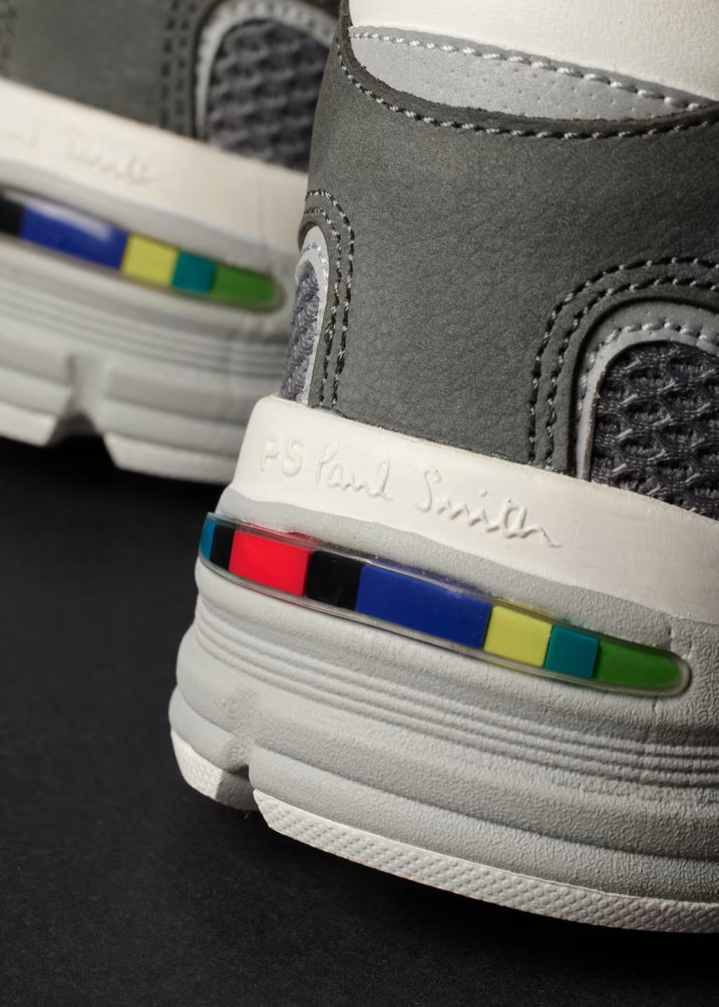 PAUL SMITH PS SHANE NUBUCK LEATHER & MESH TRAINERS GREY RRP £225 BNIB