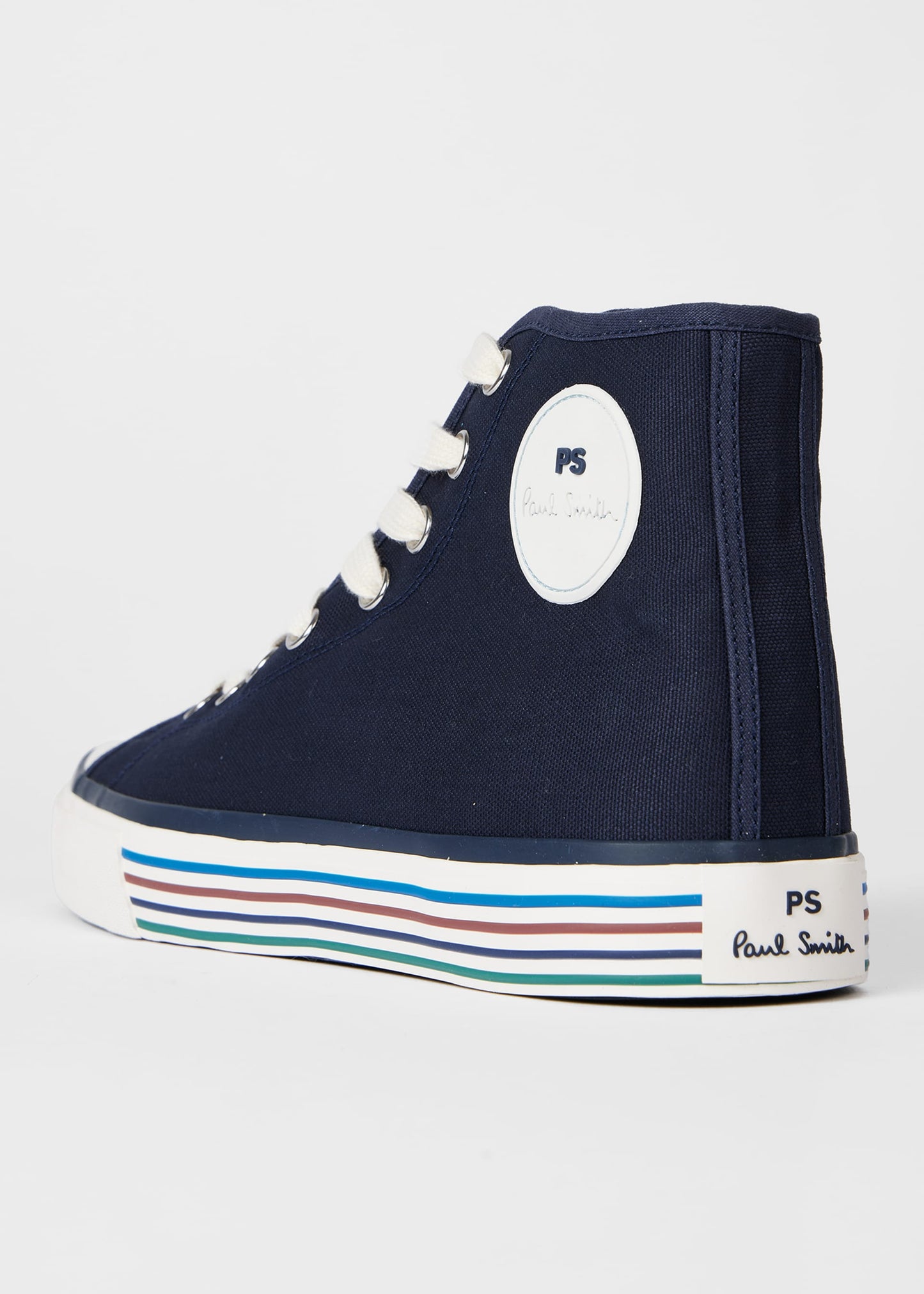 PAUL SMITH PS YUMA HIGH TOP CANVAS TRAINERS NAVY BLUE RRP £150 BNIB