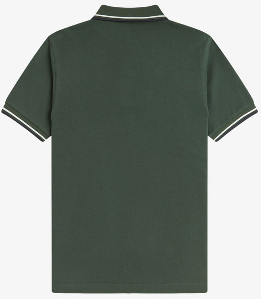 FRED PERRY TWIN TIPPED POLO SHIRT COURT GREEN/SNOW WHITE/NAVY 3XL RRP £80 NEW