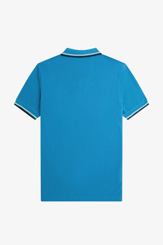 FRED PERRY TWIN TIPPED PIQUE COTTON POLO SHIRT COURT BLUE/ECRU/NAVY 3XL RRP £80 BNWT