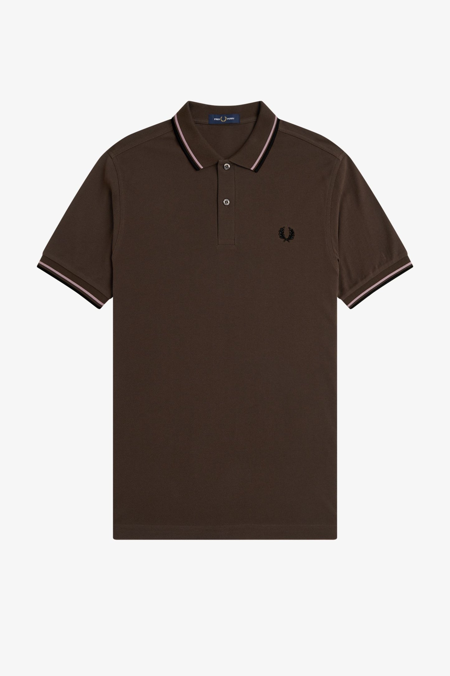 FRED PERRY TWIN TIPPED PIQUE COTTON POLO SHIRT BURNT TOBACCO LARGE RRP £80 BNWT