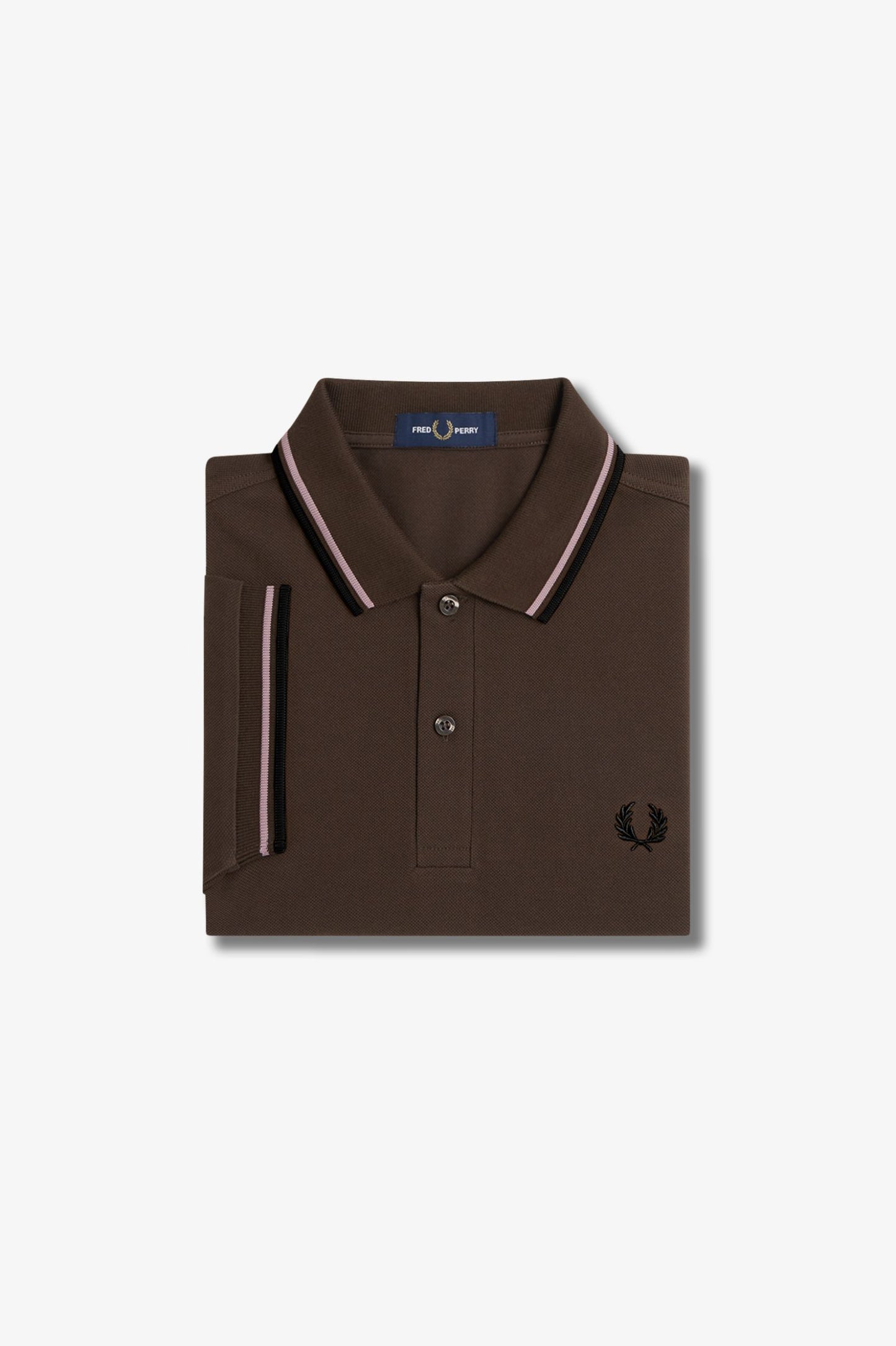 FRED PERRY TWIN TIPPED PIQUE COTTON POLO SHIRT BURNT TOBACCO LARGE RRP £80 BNWT