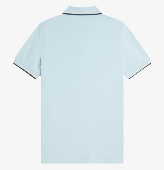 FRED PERRY TWIN TIPPED PIQUE COTTON POLO SHIRT LIGHT ICE BLUE 3XL RRP £80 BNWT