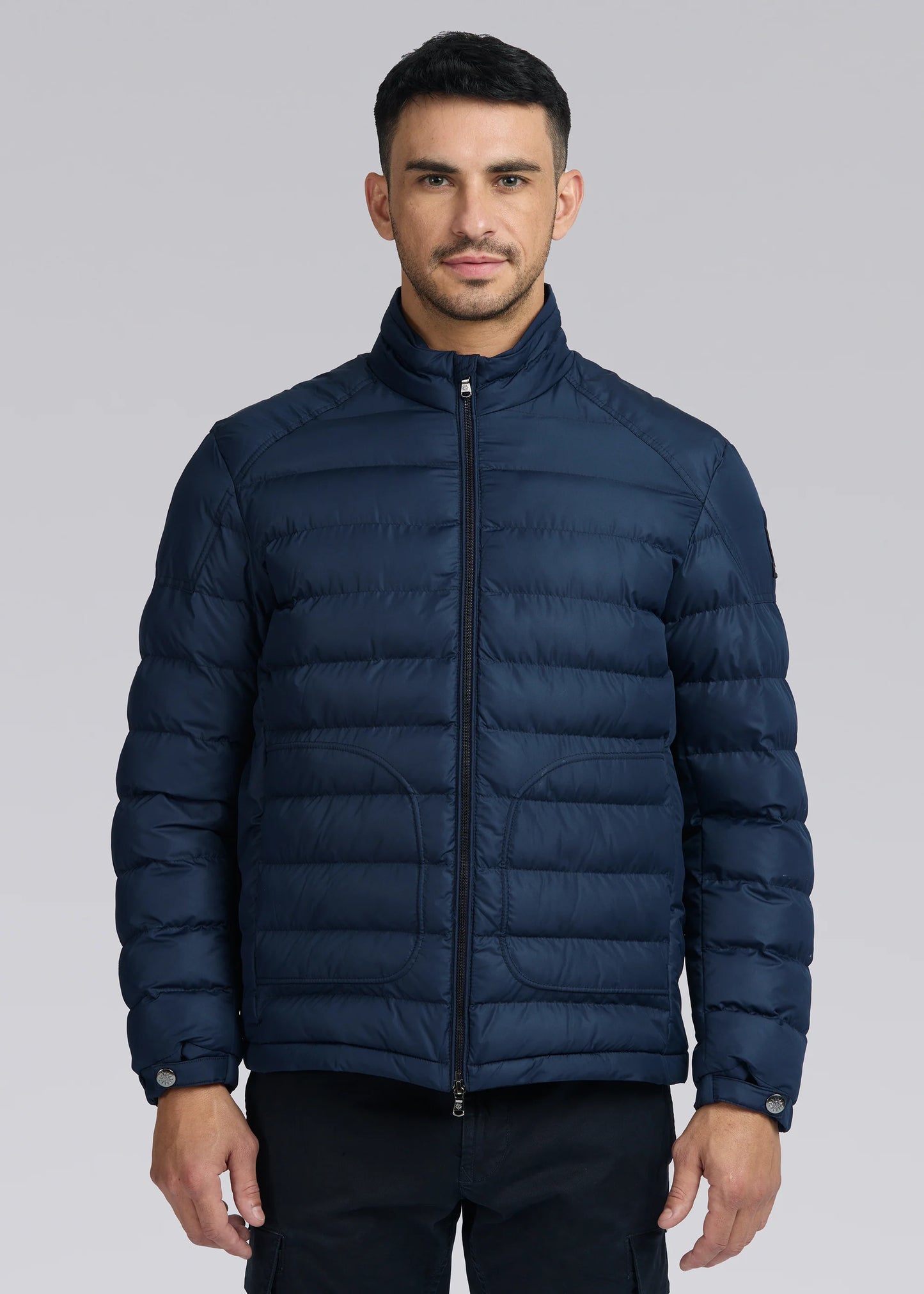 SANDBANKS RACER MICRO DOWN PUFFA JACKET RECYCLED POLYESTER NAVY RRP £365 NEW