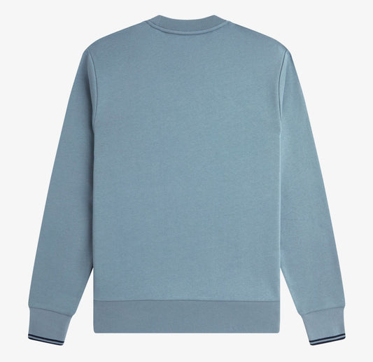 FRED PERRY COTTON FLEECE CREW NECK SWEATSHIRT STOCKPORT BLUE 2XL RRP £90 BNWT