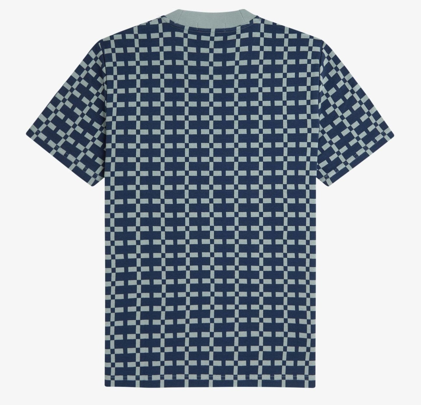 FRED PERRY GEOMETRIC COTTON T-SHIRT SILVER BLUE 2XL RRP £80 BNWT