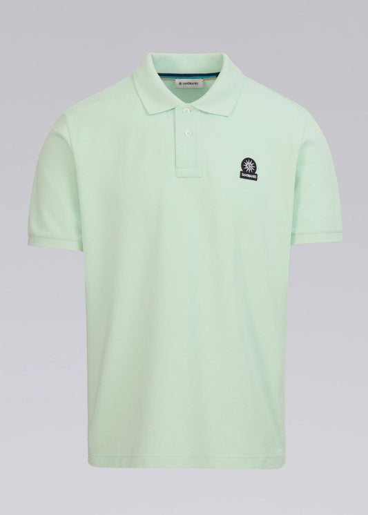 SANDBANKS BADGE LOGO PIQUE COTTON POLO SHIRT MINT GREEN RRP £110 BNWT