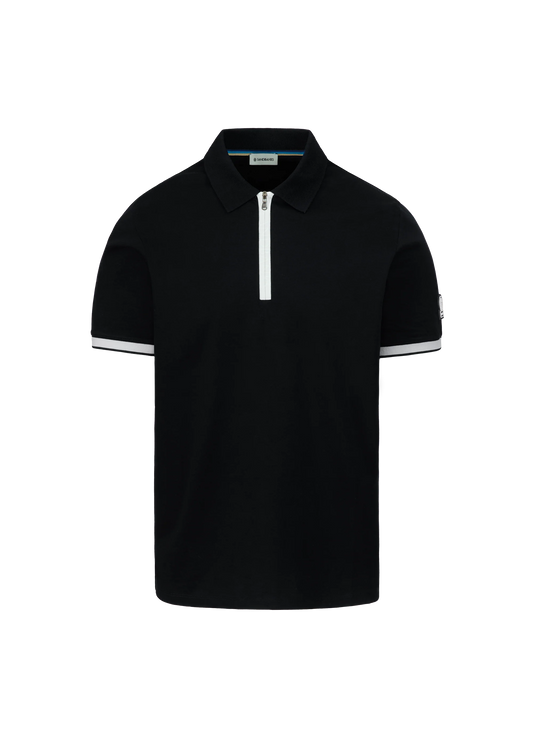SANDBANKS SILICONE ZIP POLO SHIRT BLACK MEDIUM RRP £150 BNWT