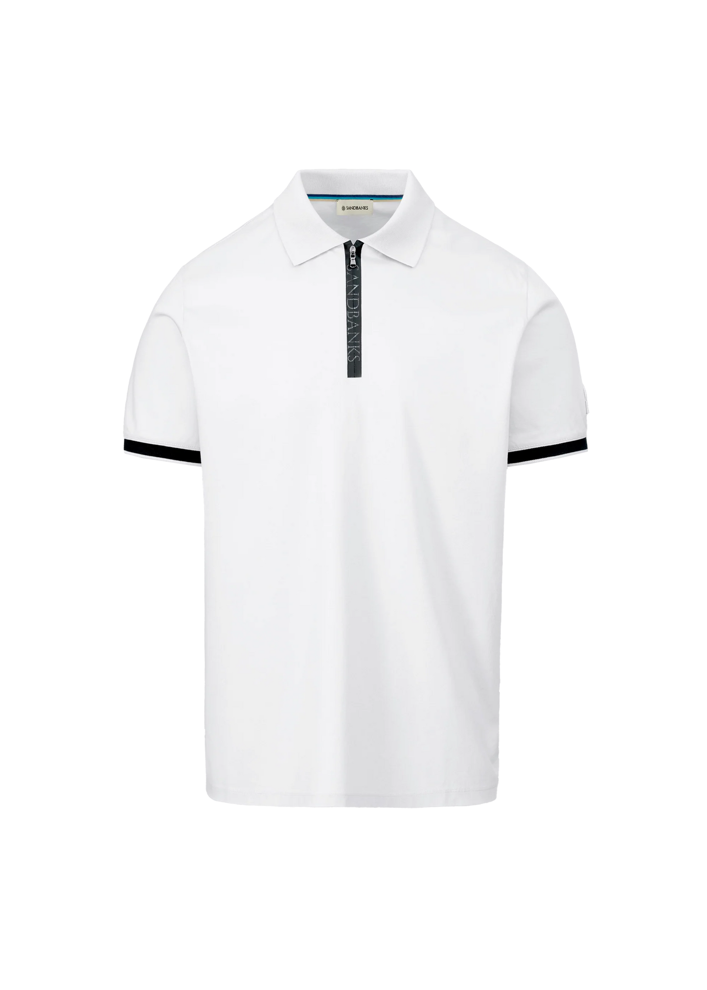 SANDBANKS SILICONE ZIP INTERLOCK COTTON POLO SHIRT WHITE 4XL RRP £150 BNWT