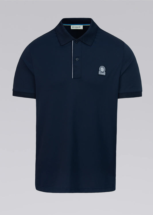 SANDBANKS CONTRAST PLACKET NYLON POLO SHIRT NAVY BLUE 5XL RRP £130 BNWT