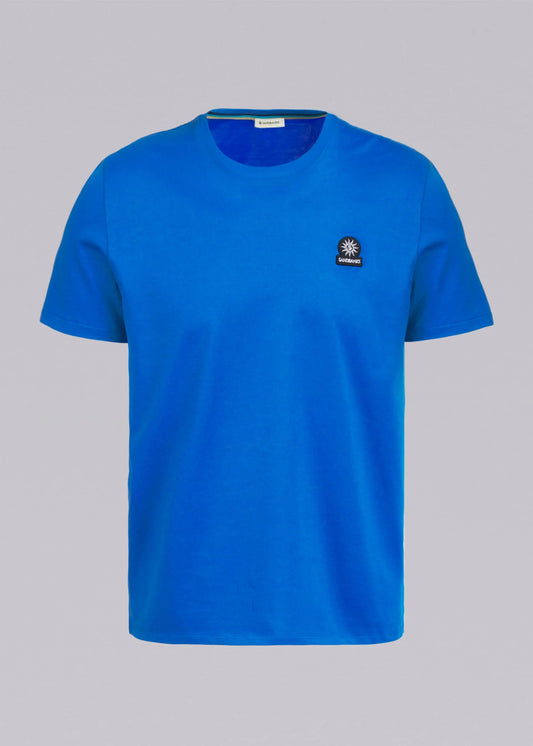 SANDBANKS BADGE LOGO COTTON T-SHIRT CRYSTAL NAUTICAL BLUE SLIM FIT XL RRP £85 BNWT
