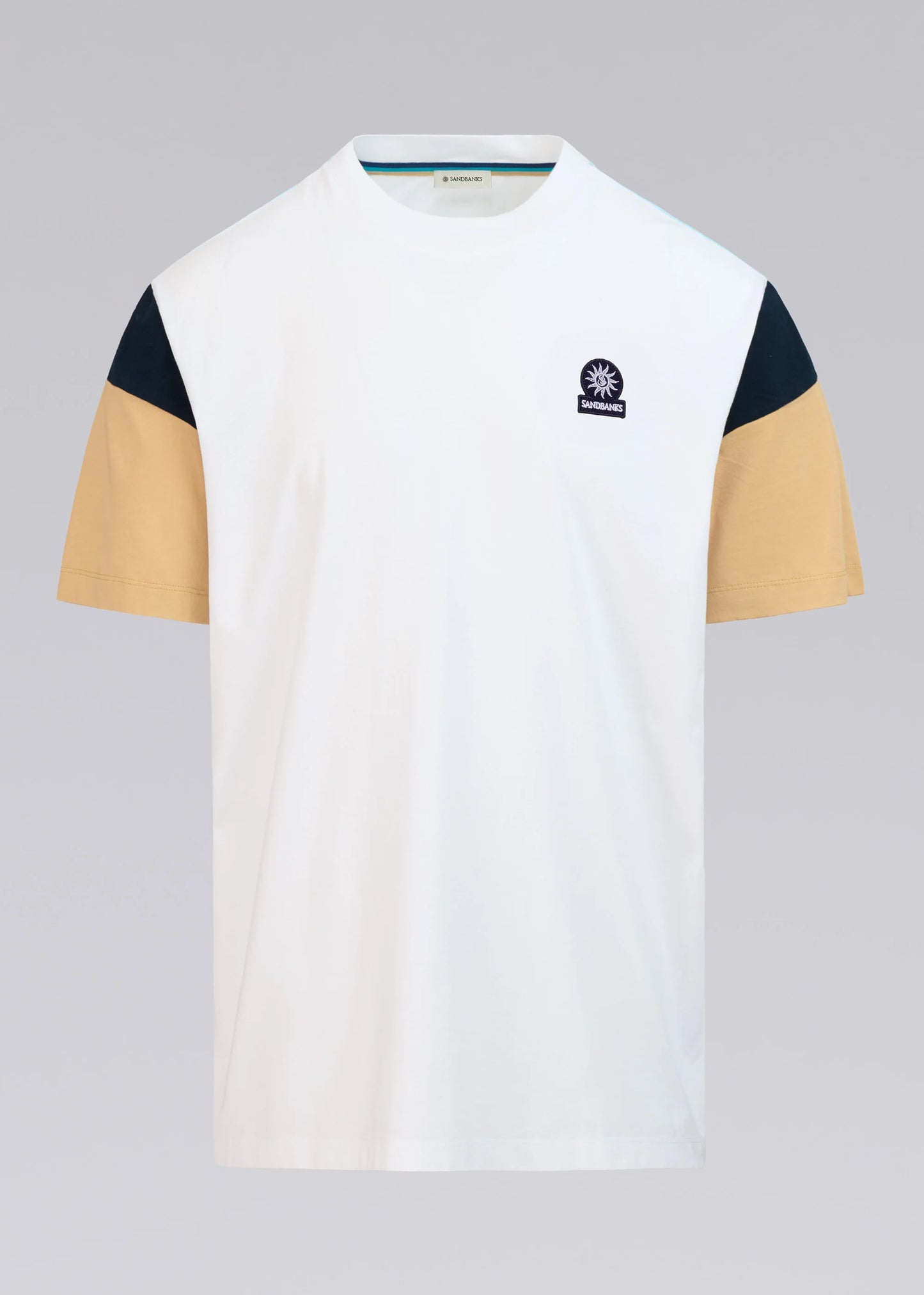 SANDBANKS BADGE LOGO RELAXED PANEL COTTON T-SHIRT WHITE 3XL RRP £90 BNWT