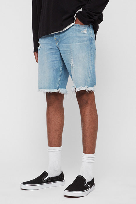 ALLSAINTS DISTRESSED DENIM COTTON SHORTS IN INDIGO BLUE 28 WAIST RRP £70 BNWT