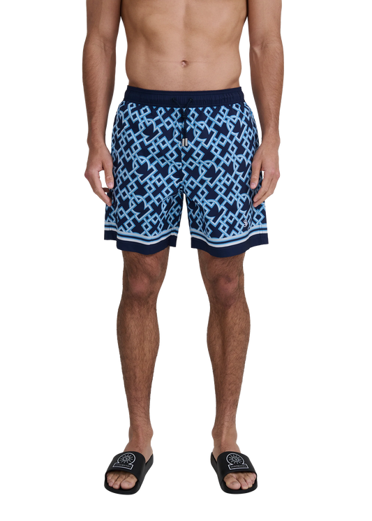 SANDBANKS MOSAIC RESORT SWIM SHORTS NAVY BLUE 2XL RRP £135 BNWT