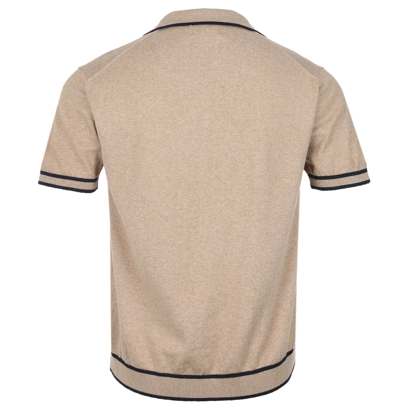 OLIVER SWEENEY GARRAS KNIT REVERE TIPPED POLO SHIRT CAMEL 2XL RRP £130 BNWT
