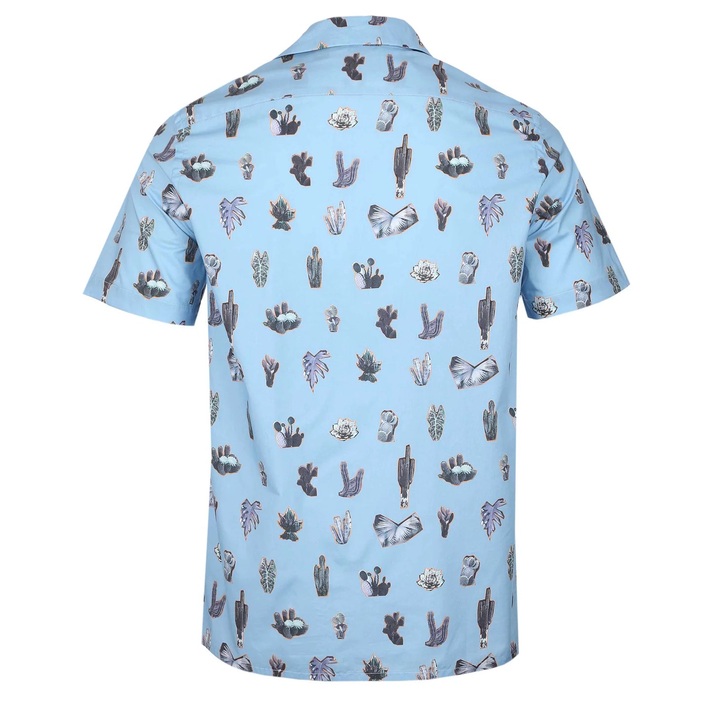 PAUL SMITH PS CACTUS PRINT SHORT SLEEVE COTTON SHIRT BLUE 2XL RRP £145 BNWT