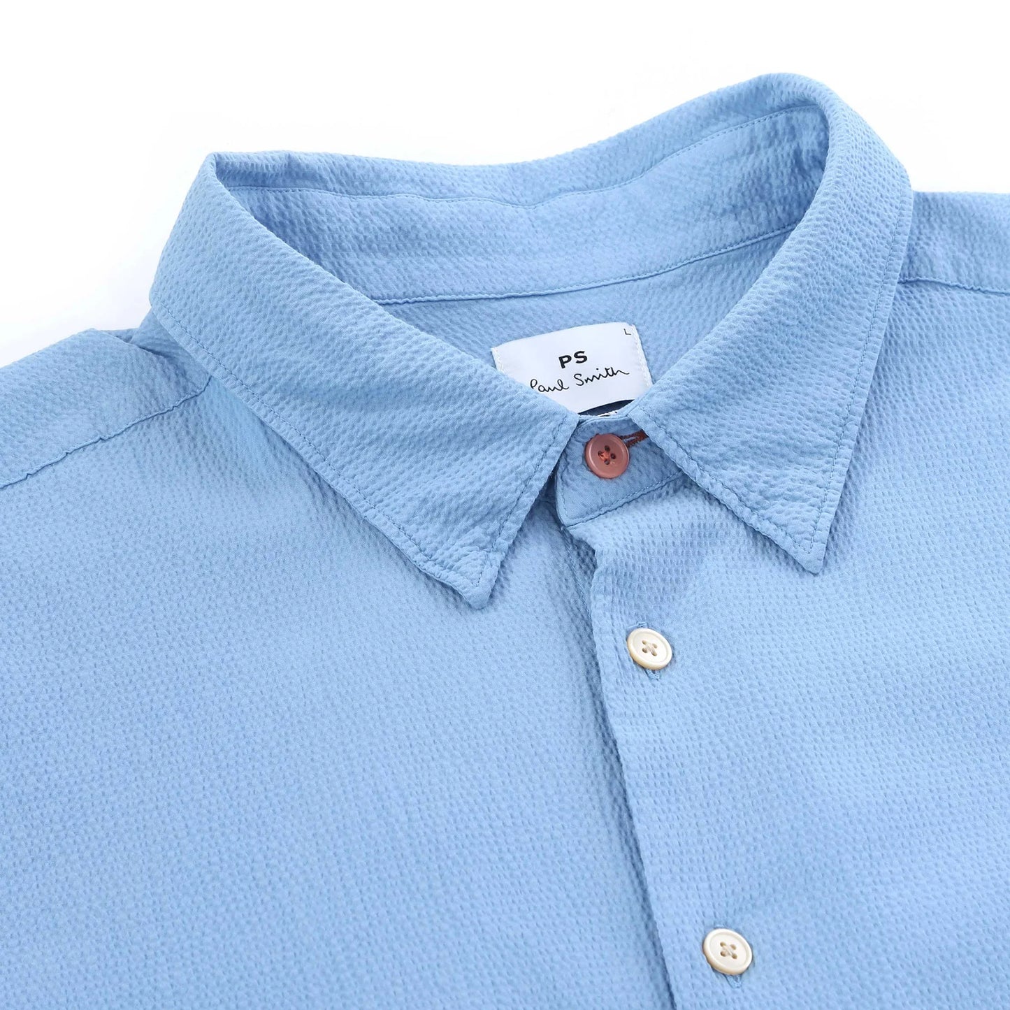 PAUL SMITH SEERSUCKER COTTON LONG SLEEVE SHIRT BLUE 2XL RRP £135 BNWT