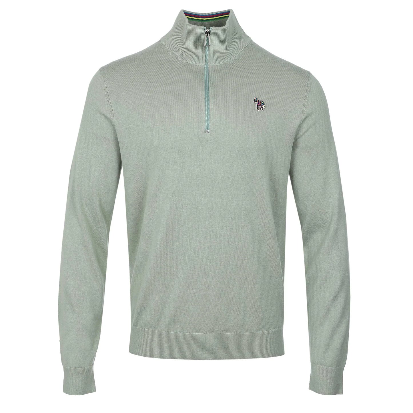 PAUL SMITH PS COTTON 1/4 ZIP ZEBRA LOGO JUMPER PASTEL GREEN 2XL RRP £135 BNWT