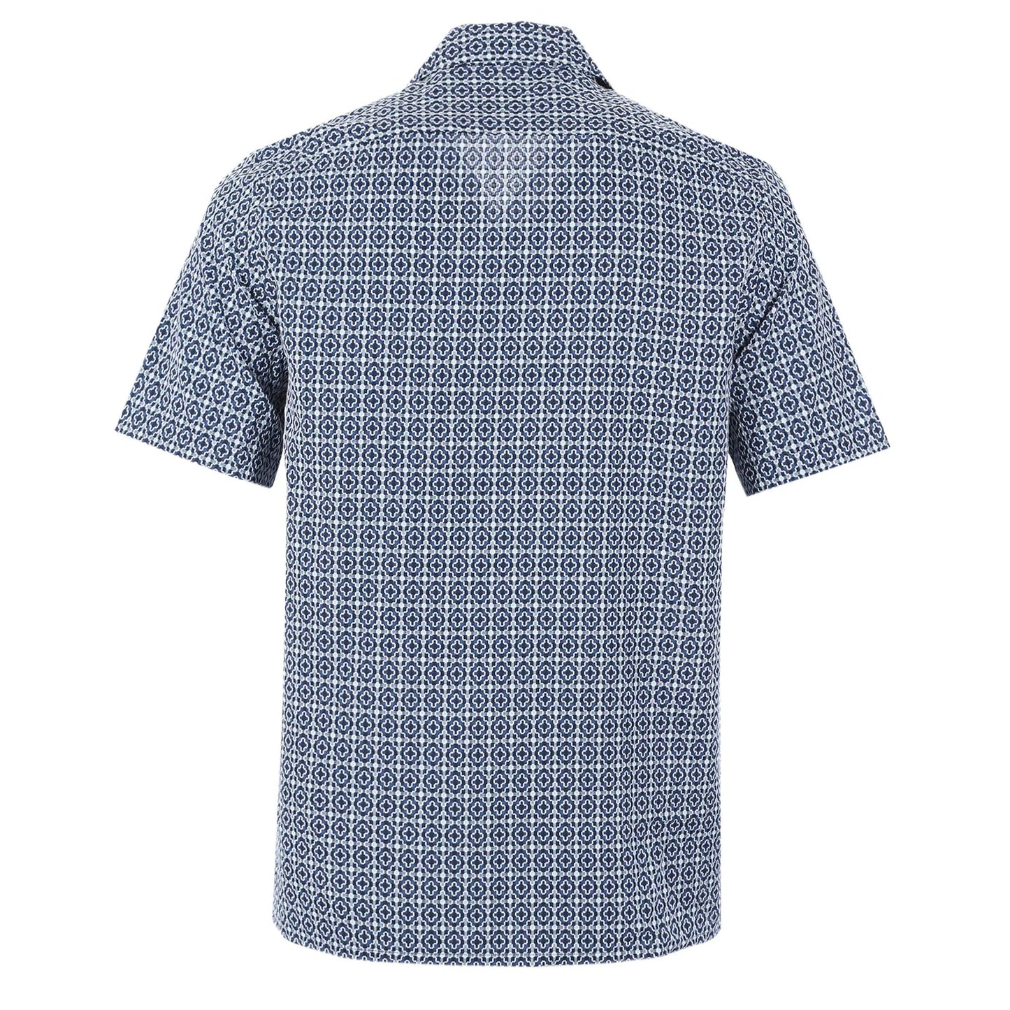 PAUL SMITH PS GEOMETRIC SHORT SLEEVE COTTON SHIRT NAVY XL RRP £130 BNWT