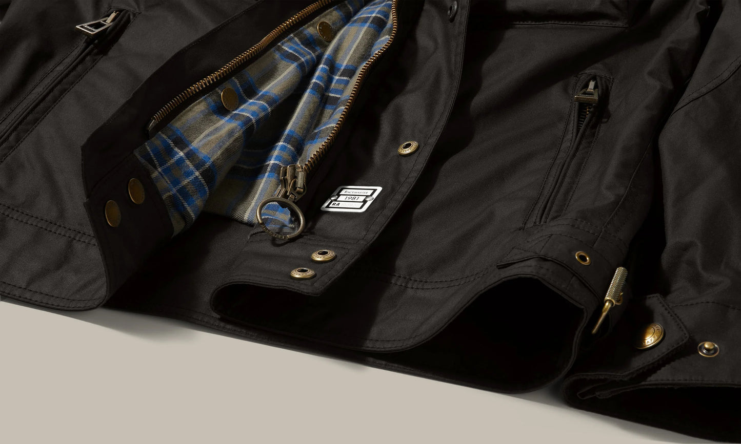 BELSTAFF RACEMASTER WAXED COTTON CAFE RACER BIKER JACKET BLACK 2XL RRP £395 BNWT