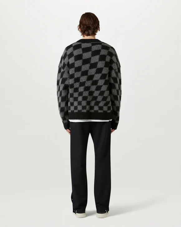 BELSTAFF x REPRESENT CHECKERBOARD CREW NECK JUMPER BLACK/GREY M/L RRP £195 BNWT