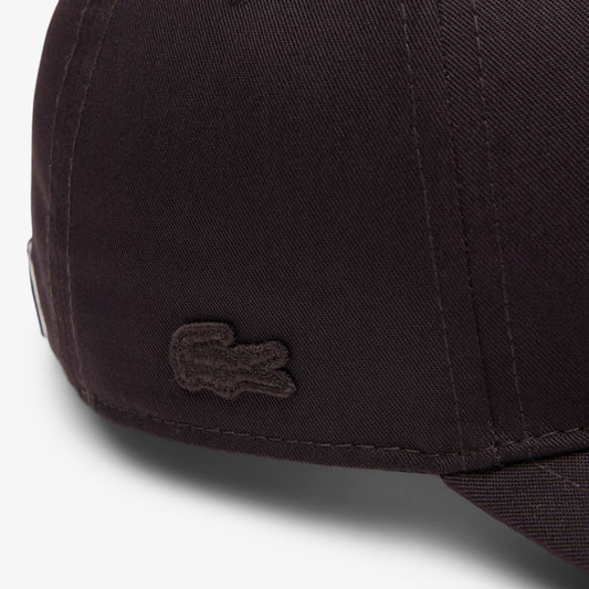 LACOSTE DIAMONG LOGO COTTON 6 PANEL BASEBALL CAP BROWN RRP £64 BNWT