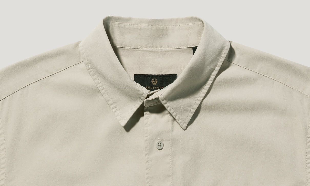 BELSTAFF SCALE SHORT SLEEVE COTTON SHIRT STONE BEIGE RRP £120 BNWT