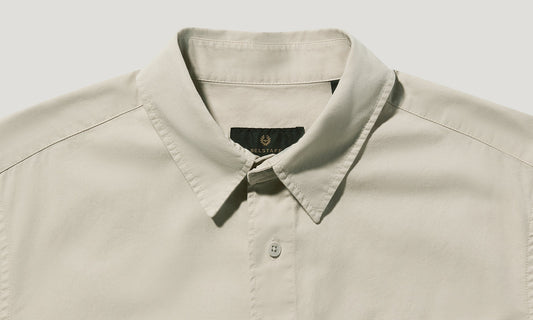 BELSTAFF SCALE SHORT SLEEVE COTTON SHIRT STONE BEIGE RRP £120 BNWT