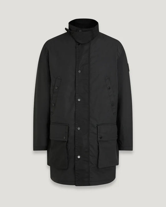 BELSTAFF SERVICE WAXED COTTON COAT BLACK UK42 XL RRP £725
