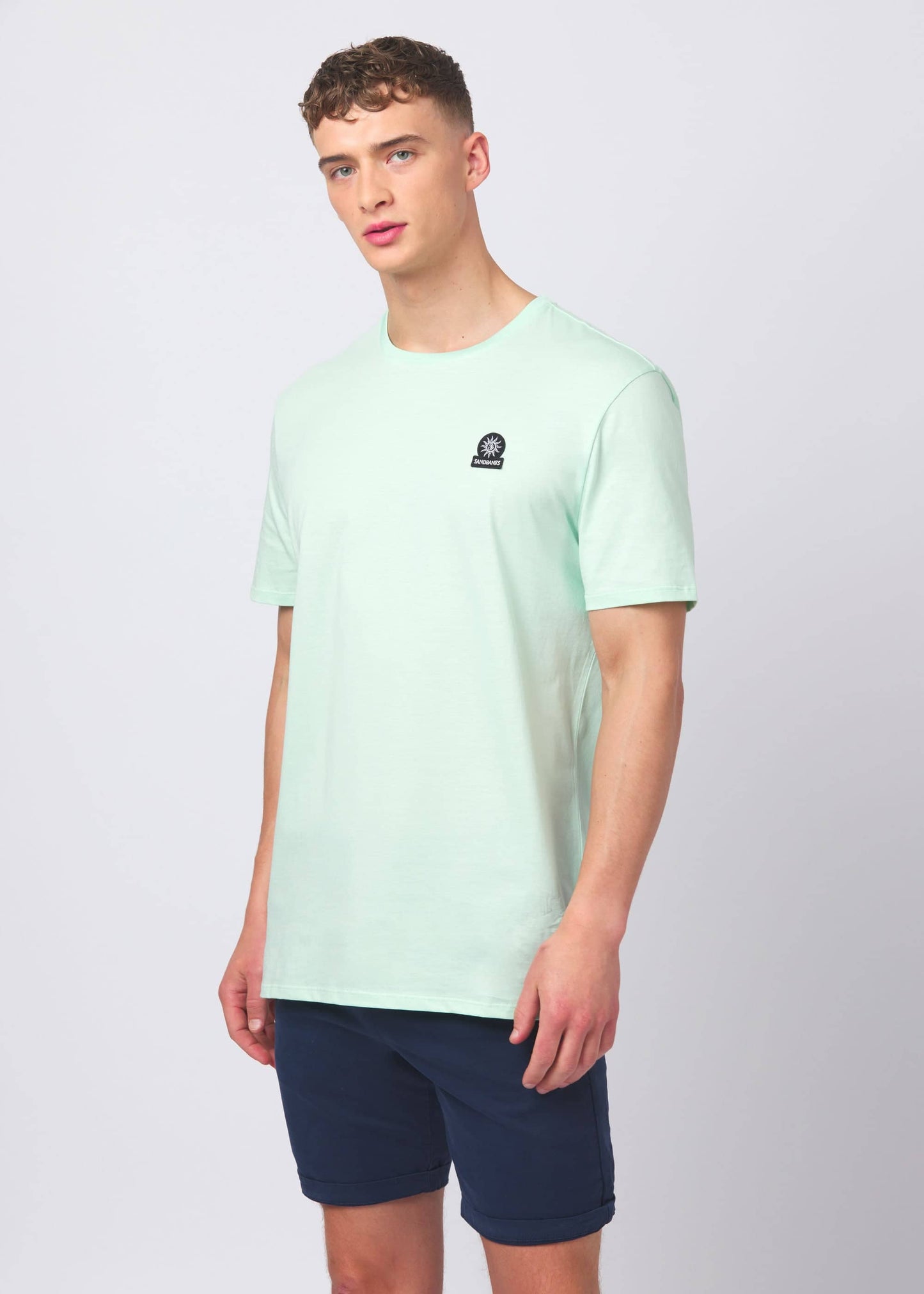 SANDBANKS BADGE LOGO COTTON T-SHIRT MINT SLIM FIT 4XL RRP £85 BNWT