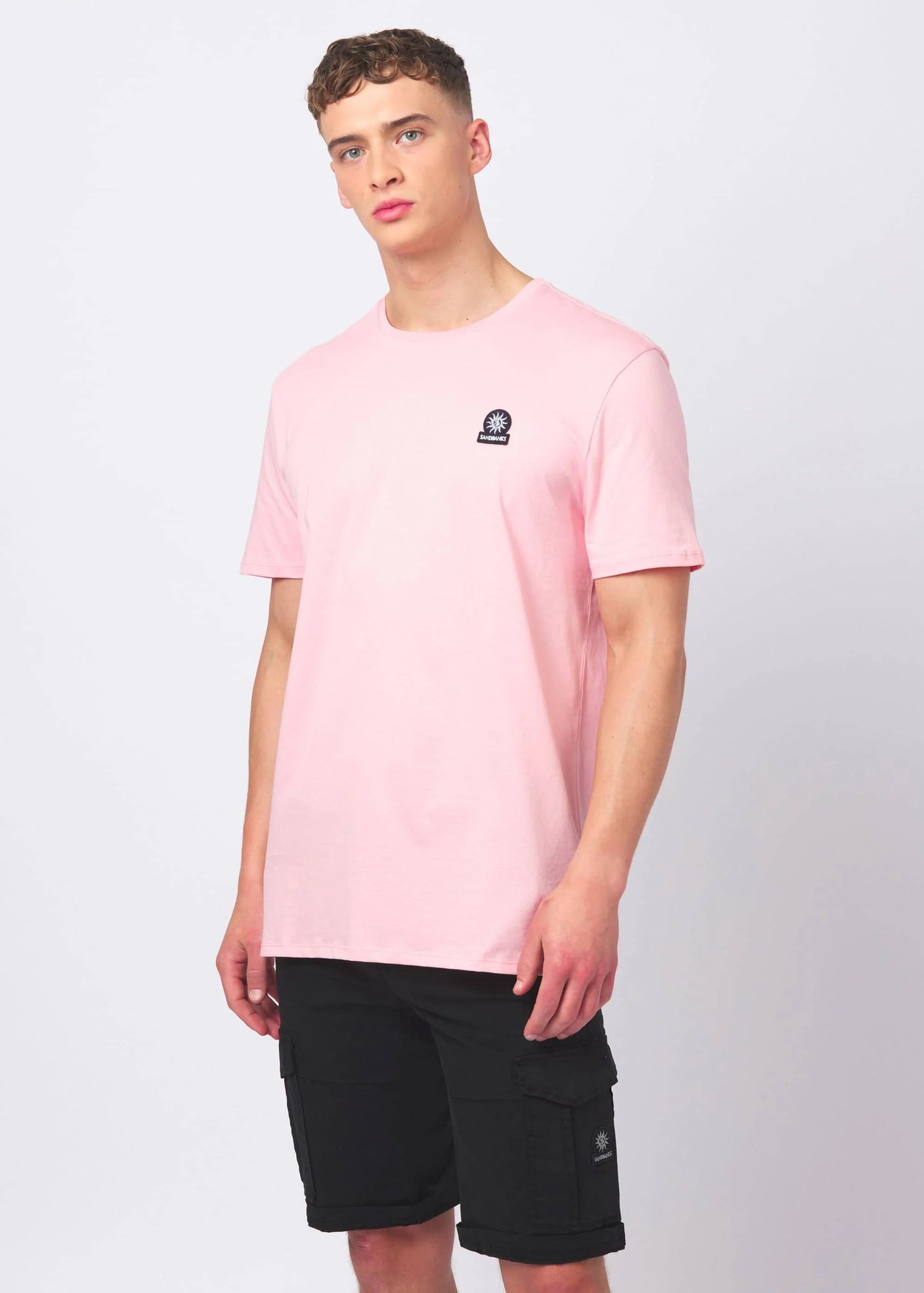 SANDBANKS BADGE LOGO COTTON T-SHIRT CRYSTAL ROSE PINK SLIM FIT 4XL RRP £85 BNWT