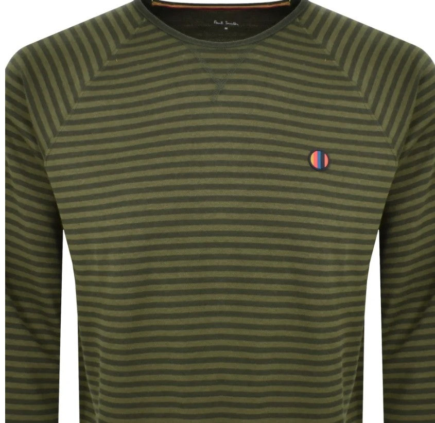 PAUL SMITH DAMO LONG SLEEVE LOGO COTTON T-SHIRT GREEN 2XL RRP £120 BNWT