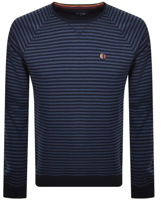 PAUL SMITH DAMO LONG SLEEVE LOGO COTTON T-SHIRT BLUE 2XL RRP £120 BNWT