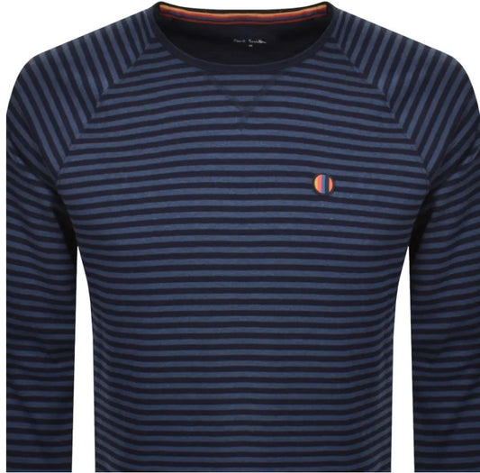 PAUL SMITH DAMO LONG SLEEVE LOGO COTTON T-SHIRT BLUE 2XL RRP £120 BNWT