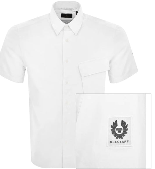 BELSTAFF SCALE SHORT SLEEVE COTTON SHIRT WHITE RRP £120 BNWT (Copy)