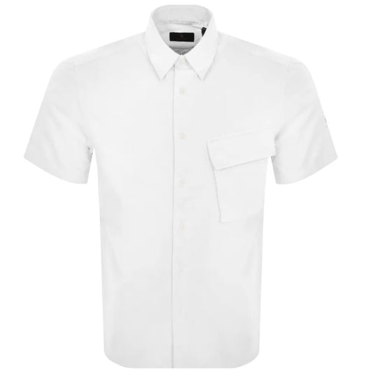 BELSTAFF SCALE SHORT SLEEVE COTTON SHIRT WHITE RRP £120 BNWT