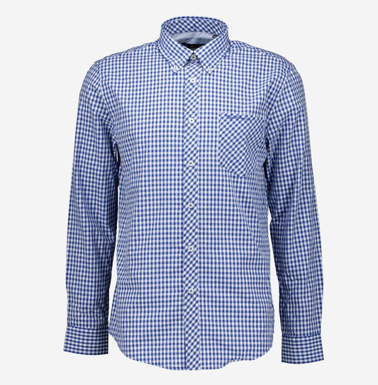 BEN SHERMAN SIGNATURE GINGHAM LONG SLEEVE COTTON SHIRT BLUE 2XL RRP £65 BNWT