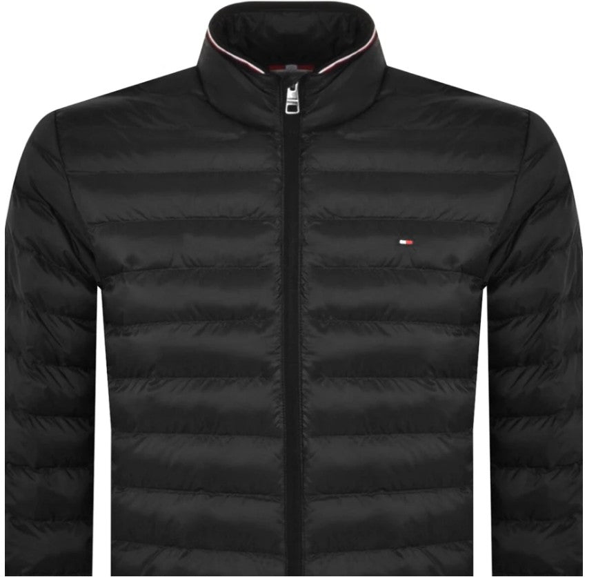 TOMMY HILFIGER CORE PACKABLE PUFFA BOMBER JACKET BLACK 3XL RRP £199 BNWT