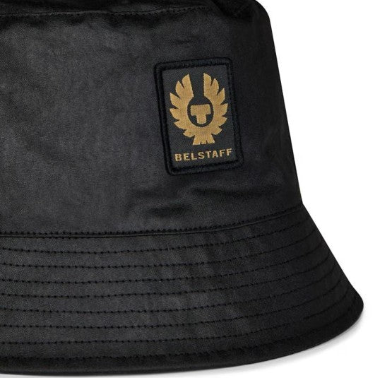 BELSTAFF 6oz WAXED COTTON PHOENIX PATCH BUCKET HAT BLACK RRP £80 BNWT