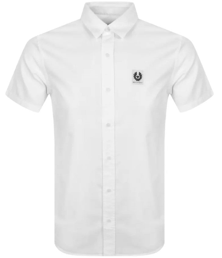 BELSTAFF SMU SHORT SLEEVE COTTON SHIRT WHITE MEDIUM RRP £120 BNWT