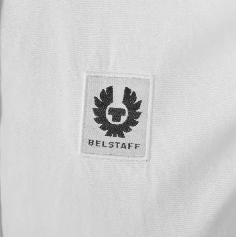 BELSTAFF SMU SHORT SLEEVE COTTON SHIRT WHITE MEDIUM RRP £120 BNWT