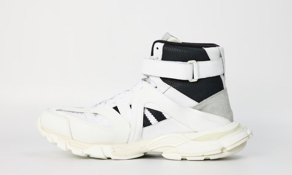 BALENCIAGA X ADIDAS TRACK FORUM HI-TOP LEATHER TRAINERS WHITE RRP £915 BNIB