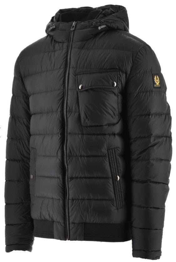 BELSTAFF STREAMLINE HOODED DOWN PUFFA JACKET BLACK UK46 3XL RRP £375 BNWT